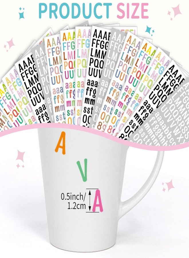 sodknow 30 Sheets Vinyl Letters Stickers Small, Tiny Letter and Number Stickers 1/2 inch, Cute Mini Alphabet Stickers Waterproof for Water Bottles Scrapbooking DIY Crafts Kids - Image 2